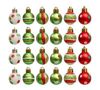 Christmas Decorative Baubles - 24 Pieces Spherical Decorations Wholesale Pack - 3 Cm Break Resistant Christmas Decorations | For Dance, Party, Wedding, Home, Workplace, Garden,