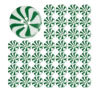 Christmas Decorative Buttons for Clothes, Festive Candy and Candy Canes Shaped | 50 Pieces Round Sewing Replacement Parts | 4 Holes Candy Cane Resin Christmas Buttons | For Women at Home Holiday