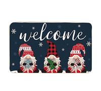 Christmas Decorative Doormat Non Slip Gnome Dwarf Floor Mats Decorations for Door Entrance Welcome Mat for Home Decoration Non Slip Backing Doormat Outdoor Indoor Entrance Floor Mat 40x60cm