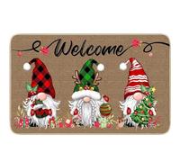 Christmas Decorative Doormat Non Slip Gnome Dwarf Floor Mats Decorations for Door Entrance Welcome Mat for Home Decoration Non Slip Backing Doormat Outdoor Indoor Entrance Floor Mat 40x60cm