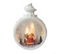 Christmas decorative lantern with flameless candle light to create warm and inviting vintage atmosphere year after year (old man White)