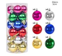 Christmas Decorative Ornament 2pc - 24pc Christmas Ball Set Assorted 6 Colors Party Ornament Home Party Decoration