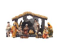 Christmas Decorative Ornaments Christmas Manger Group Ornaments Religious Nativity Gifts Gifts Resin Crafts Artistic Tree for Festive Decoration