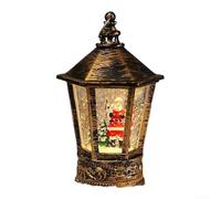 Christmas Decorative Retro Mailbox Small Wind Lamp LED Night Light for Holiday Indoor Outdoor Festive Ambiance with Santa Snowman Elk Patterns (Old age)