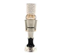 Christmas Decorative Soldier in White Polyresin and Black Nutcracker Style Boots H.25cm