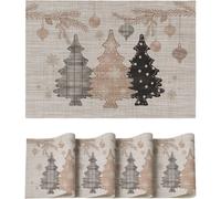 Christmas Decorative Table Placemats Durable Washable 4 pcs 30x45 cm - table mats, christmas table runners
