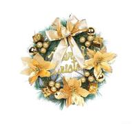 Christmas Decorative Wreath with Bow for Front Door Wall Window Decor | Festive Christmas Wreath with Large Ribbon Bow, 30cm 40cm Artificial Greenery Garland with Berries for Door Wall Hanging
