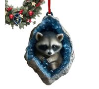 Christmas Decors, Hanging Animals in Hole 10 cm for Christmas Tree Ornaments | Acrylic Charm Figurine 2D Flat Decor for Friends Couple Family Gathering Party Holiday Favourite Window