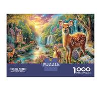 Christmas Deer 1000 Pc Premium Paper Premium Jigsaw Puzzle Magical Forest for Adults, Educational Game Decompression, Family Game Night, Gifts for Women & Men 70x50cm/1000pcs