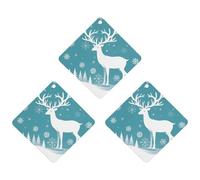 Christmas Deer And Snowflakes Car Air Freshener, 3 Pcs Rhombus Hanging Air Freshener Cards, Long Lasting Fragrance Scented Cards for Car, Home, Office Gray-style