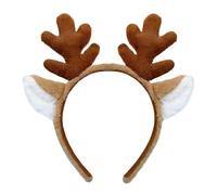 Christmas Deer Antler Headband Set, Cute Reindeer Antlers Headband with Fluffy Animal Ears, Realistic Deer Hairband for Adults & Kids, Christmas Cosplay Party Costume Accessories