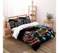Christmas Deer Bedding Set for Comforter Polyester Christmas Theme Duvet Cover 3 Piece for Children Teens And Adults -2 Pillow Shams, Super King（260x220cm）