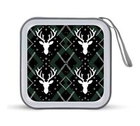 Christmas Deer CD Case Portable DVD Storage Small CD Holder Organizer for Home Travel