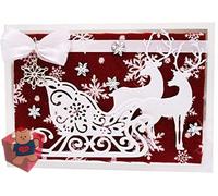 Christmas Deer Cutting Dies for Card Making，Christmas Deer Cutting Dies Cut Stencils for DIY Scrapbooking Photo Album Decorative Embossing Paper Dies for Card Making Templated+Cute Brooch Pin