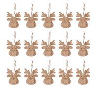 Christmas Deer DIY Wooden Ornament Pieces, 20pcs with DIY Design & Included Twine, Ideal for Holiday Decorations, Christmas Deer DIY Wooden Ornament Pieces, 20pcs Set