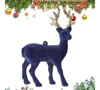Christmas Deer Flocking - Deer Pendant Ornaments - Christmas Centerpiece Reindeer for Desk Shelf Mantel Kitchen Tree Tabletop Winter Holiday Ornament