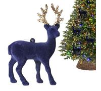 Christmas Deer Flocking - Tabletop Elk Decorations,Christmas Centerpiece Reindeer for Desk Shelf Mantel Kitchen Tree Tabletop Winter Holiday Ornament