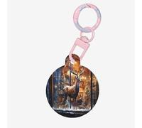 Christmas Deer in The Store Dog Tags Round Pet Tag,Acrylic Pet ID Tags Durable and Stylish,Perfect for Small to Large Pets