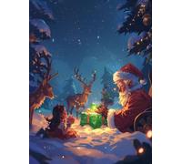 Christmas Deer Paint by Numbers for Adults with Frame, Large Paint by Number Canvas Kits, DIY Color Oil Painting Acrylic Paints with Brushes, Hobbies for Adults Women, Home Wall Decor 90x120cm J8-187