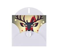 Christmas Deer Picture Print Blank Cards and Envelopes 5" x 6" for Wedding Birthday Invitations and All Occasions