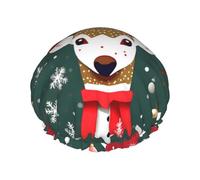 Christmas Deer Print Shower Cap, Shower Cap for Women Reusable, Waterproof Bath Cap,Quick Drying Bath Hair Cap