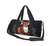 Christmas Deer Printed Canvas Travel Duffel Bag - Gym Sports Bag with Large Capacity for Weekend Business Travel