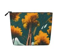 Christmas Deer Printed Reusable Cosmetic Bag â€“ Travel Toiletry Organizer, Zipper Pouch for Makeup Accessories, National Parks Sunshine Trees, One Size