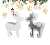 Christmas Deer Resin Mould, Christmas Elk Mould for Fondant - Candle Holder Moulds Christmas Silicone Moulds | Christmas Elk Deer Silicone Candle Molds for Candles, Soap