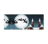 Christmas Deer Santa Claus Mouse Pad 12x31.5in Extended Gaming Surface