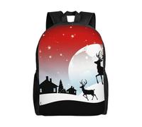 Christmas Deer Santa Claus silhouette Backpack for Women Men Lightweight Laptop Bag Travel Rucksack Fashion Casual Daypack