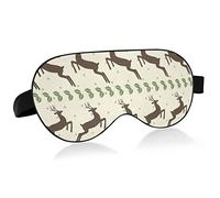 Christmas Deer Sleep Mask Blindfold Blackout Cooling Funny Eye Mask for Sleeping with Elastic Strip for Women Man