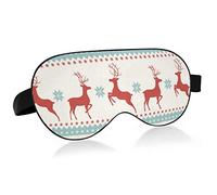 Christmas Deer Sleep Mask Blindfold Blackout Cooling Funny Eye Mask for Sleeping with Elastic Strip for Women Man
