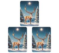 Christmas Deer Snow Tree Car Air Freshener, 3 Pcs Square Hanging Air Freshener Cards, Long Lasting Fragrance Scented Cards for Car, Home, Office Black-style