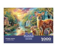 Christmas Deer with Wreath And Bow_2Master-Level Jigsaw Puzzles for Adults Embark on A 1000-Piece Advanced And Challenging Puzzle Games Journey - Positioned As The Ultimate Gift Jigsaw Puzzles for Ad