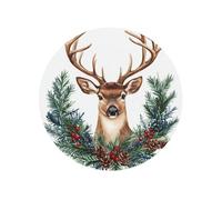 Christmas Deer Wreaths Round Magnetic Fridge Magnets For Kitchen Durable With Enduring Magnetism