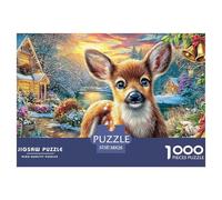 Christmas DeerEngaging 1000-Piece Jigsaw Puzzles for Adults Featuring Challenging Educational Games for Both Women And Men - A Fantastic Collaborative Activity for Adults And Kids Age 12 Years And Up