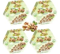 Christmas Delight Chocolate Selection - Pomegranate & Pistachio, Forest Berries, Almond & Honey, Rose & Lemon - 150g Premium Festive Treats - Rhu (8 x box, Pistachio)