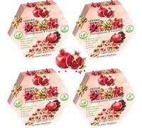 Christmas Delight Chocolate Selection - Pomegranate & Pistachio, Forest Berries, Almond & Honey, Rose & Lemon - 150g Premium Festive Treats - Rhu (4 x Box, Pomegranate and Pistachio)