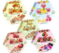 Christmas Delight Chocolate Selection - Pomegranate & Pistachio, Forest Berries, Almond & Honey, Rose & Lemon - 150g Premium Festive Treats - Rhu (8 x box, Random Mixed)