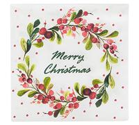 Christmas Design 20 Paper Decorations Napkins 3 Ply 33cm Lunch Dinner Party Serviettes (20, Merry Christmas)