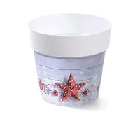 Christmas Design Flower Plant Pot for Poinsettia or Mini Christmas Tree (12cm, Star)