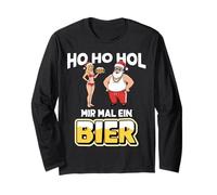 Christmas Design Ho Ho HOL Mir Mal EIN Bier Funny Fun Long Sleeve T-Shirt