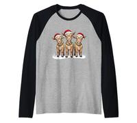 Christmas Design with Nigerian Dwarf Goats Raglan Baseball Tee