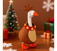 Christmas Desk Goose Outfit, 7 Inch Snowman Santa Christmas Tree Magnetic Silly Goose Statue Keychain Felt Clothes Cute Desk Animal Table Key Holder Decor