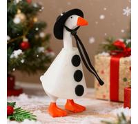 Christmas Desk Goose Outfit 7 Inch Snowman Santa Christmas Tree Magnetic Silly Goose Statue Keychain Felt Clothes Cute Desk Animal Table Key Holder Decor
