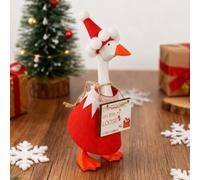 Christmas Desk Goose Outfit, 7 Inch Snowman Santa Christmas Tree Magnetic Silly Goose Statue Keychain Felt Clothes Cute Desk Animal Table Key Holder Decor