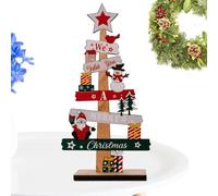 Christmas Desk Wooden Sign,Wooden Table Christmas Tree with Snowman Father | Smooth Appearance Table Decoration for Gift, Holiday Gift