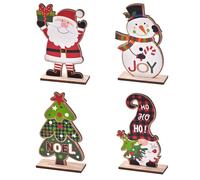 Christmas Desktop Decoration --Santa-Claus Decorations Wooden Ornaments 4 Style