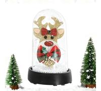Christmas Desktop Lamp with Base Warm Lighting Home Party Decorations | Christmas Reindeer Room Table Lamp for Desk Mantle Indoor Bedroom Living Room Office Farmhouse Winter Holiday