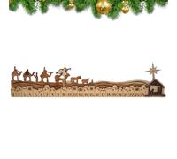 Christmas Desktop Ornaments Countdown Calendar - Christmas Countdown Calendar for Kids - Wooden Toy Detailed Craft Decorations for Holiday Bookshelf Desktop Windowsill Mantel Girls Boys Children